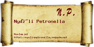 Nyúli Petronella névjegykártya